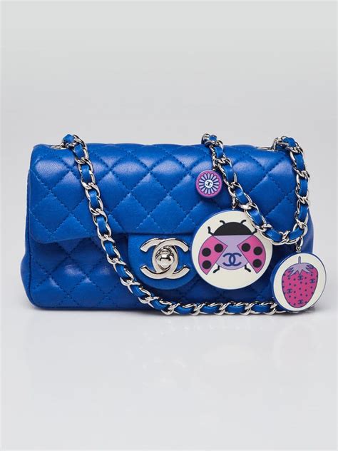 Chanel Blue Quilted Lambskin Leather Ladybug Extra 